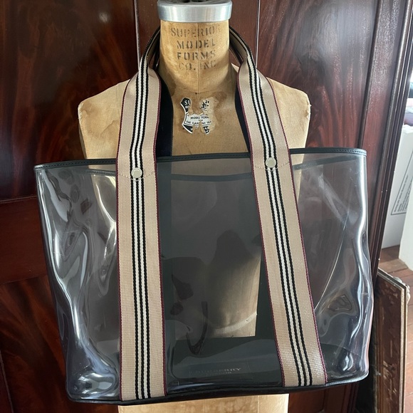 Burberry Authentic Beach Tote, gently used, traditional Burberry colors. - Picture 1 of 8